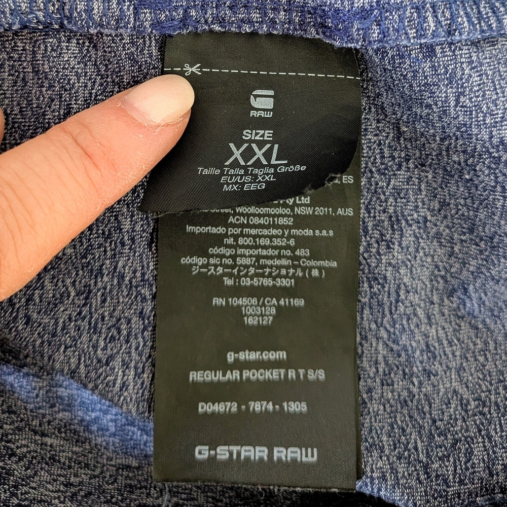 G-Star Heathered Navy Short Sleeve Tee - Picture 5 of 6